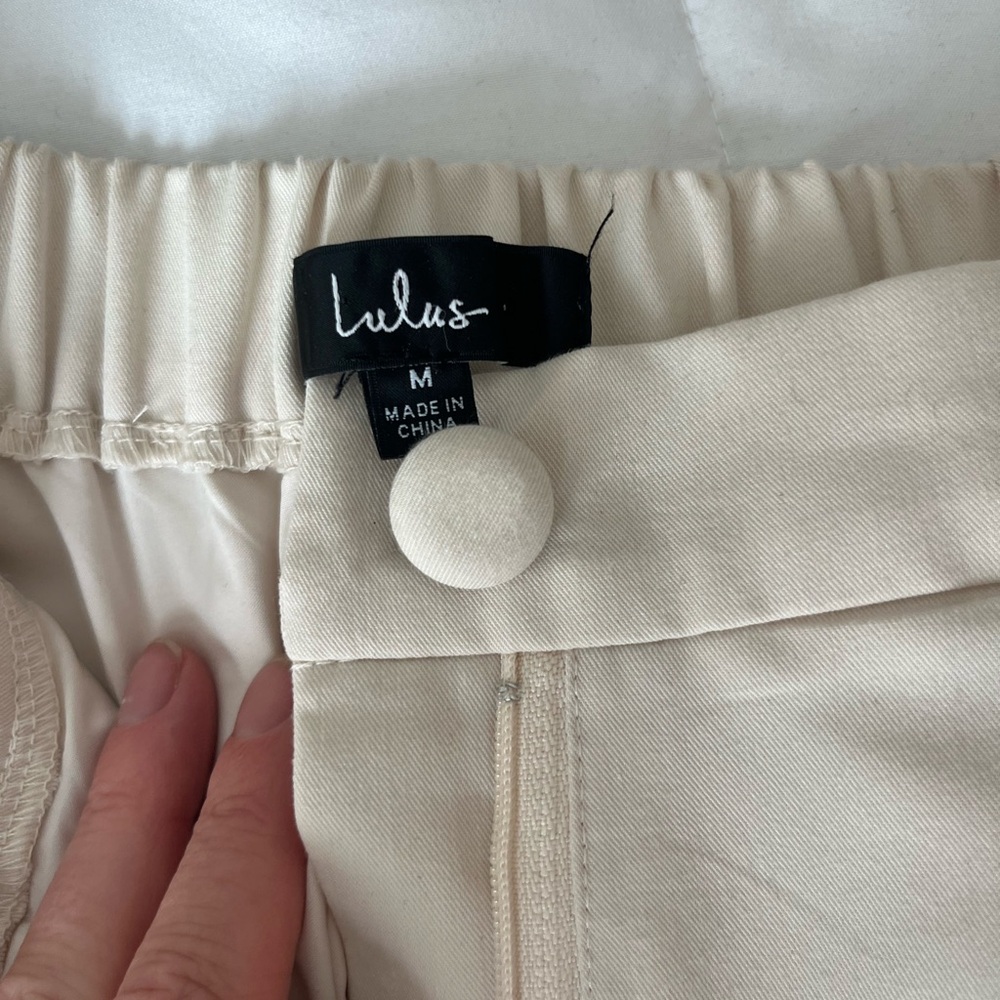 Lulu's Cream Short Sleeve Pantsuit - Picture 4 of 6